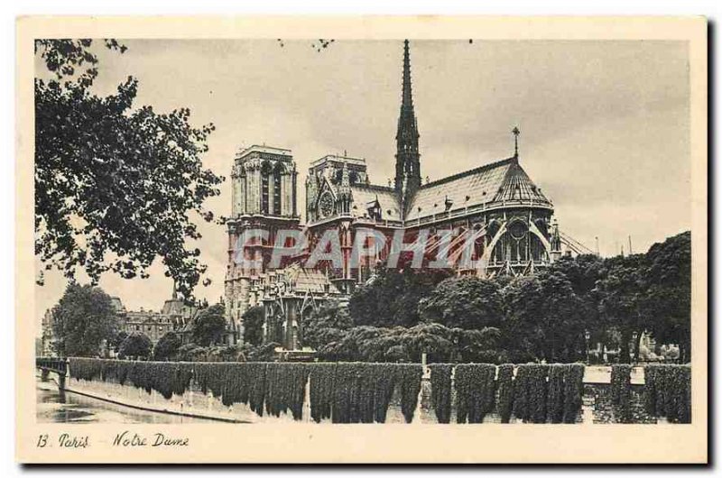 Old Postcard Paris Notre Dame