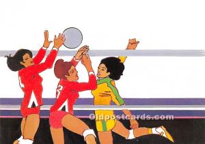 Original Artwork by Robert Peak, 1984 Summer Olympics Women's Volleyball Stam...
