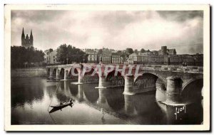 Old Postcard Angers The Bridge centra