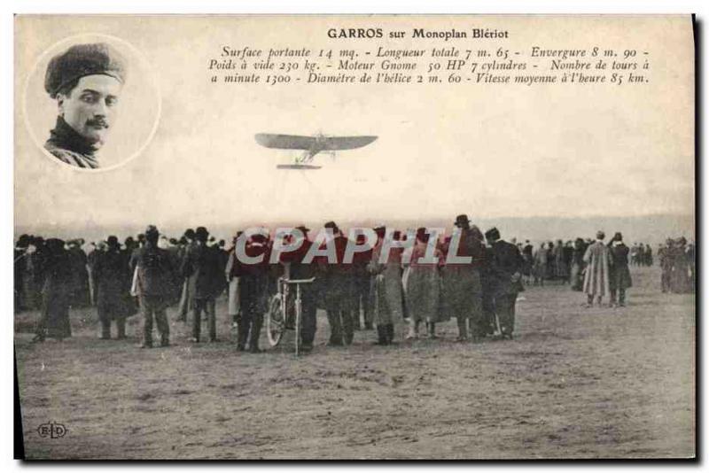 Old Postcard Jet Aviation Bleriot monoplane Garros