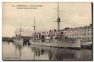 Old Postcard Cherbourg Arsenal Maritime cruisers Cuirasses