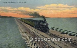 Great Slat Lake Cut Off, Utah, UT USA Trains, Railroads 1915 postal used 1915