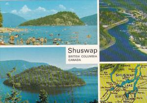Canada British Columbia Shuswap Bathing Beach Map and Aerial View