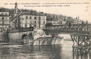 Vintage Postcard 1905 Battle of Château-Thierry Destroyed Bridge Marne France FR