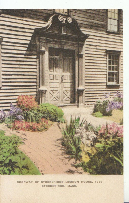 America Postcard - Doorway - Stockbridge Mission House -1739 - Mass - Ref 16397A