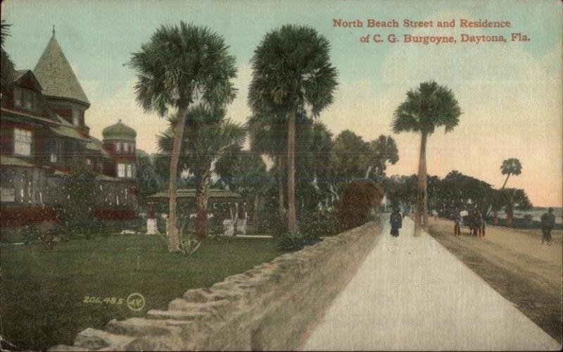 Daytona FL North Beach Street c1910 Postcard