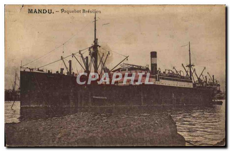 Postcard Old Ship Ship Brazilian Brazil Brazil Mandu