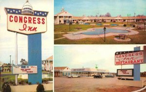 SANTEE, South Carolina SC  CONGRESS INN & RESTAURANT Pool~Cafe ROADSIDE Postcard