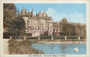 Old Postcard Chastellux a corner of the Pond and the Castle