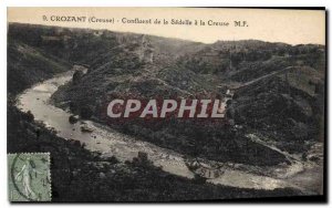 Old Postcard Crozant Creuse Confluence of Sedelle has Creuse