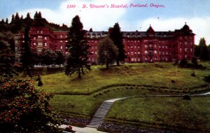 Portland, Oregon - A view of St. Vincent's Hospital - c1908