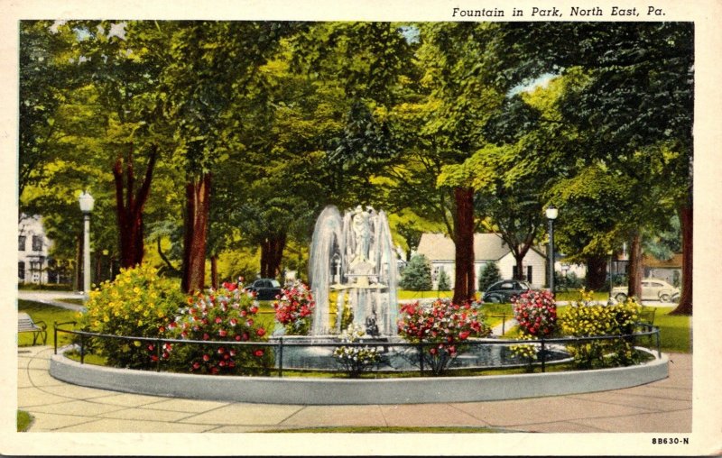 Pennsylvania North East Fountain In Park 1951 Curteich