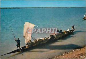  Modern Postcard Cameroun L Africa colors Dugout on the river