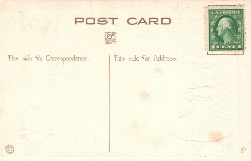 Vintage Postcard 1910's Easter Greetings Easter When Land Is Gaye With Posies