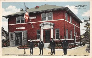 City Hall And Fire Dept Robinson IL USA Postcard