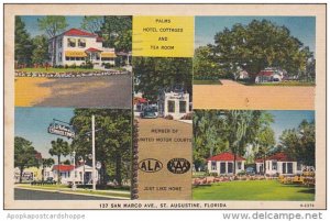 Florida St Augustine Palms Hotel Cottages and Tea Room 1940