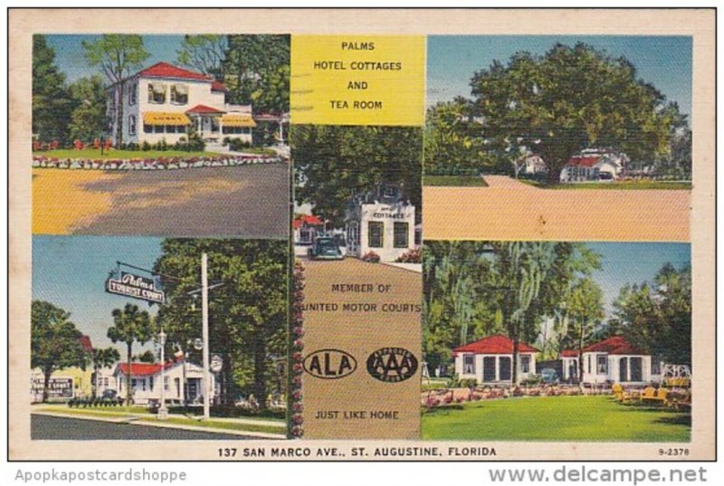 Florida St Augustine Palms Hotel Cottages and Tea Room 1940