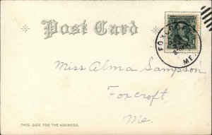 Christmas Angel Praying Holly c1900s-20s Postcard