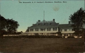 Hamilton Massachusetts MA AP Gardner Residence c1910 Vintage Postcard