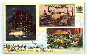 CHICAGO, IL Illinois ~ CORONADO APARTMENTS c1940s Linen w/floor plans Postcard