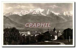 Old Postcard Sallanches The Chateau Des Soeurs and Mont Blanc