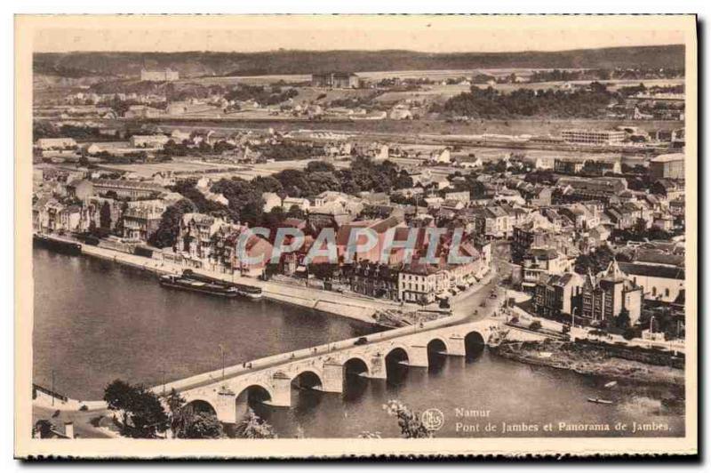 Old Postcard Namur Bridge and legs Legs panorama
