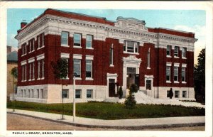 Brockton, MA Massachusetts  PUBLIC LIBRARY Plymouth County 1922 Vintage Postcard