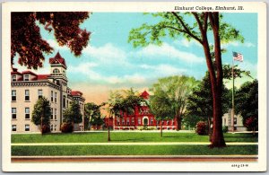 Elmhurst Illinois ILL, College, University School Buildings, Vintage Postcard