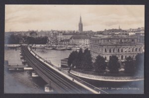 Vintage postcard Stockholm Sweden Jarnvagsbron railway bridge Stromsborg