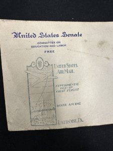 U.S. SENATOR RUSH HOLT ORIGINAL 1939 HISTORICAL ENVELOPE AIR MAIL WEST VIRGINIA