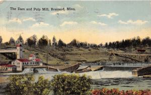 Brainerd Minnesota~Dam & Pulp Mill on Mississippi River~Bridge Bknd~1915 Pc