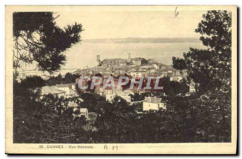 Old Postcard General view Cannes