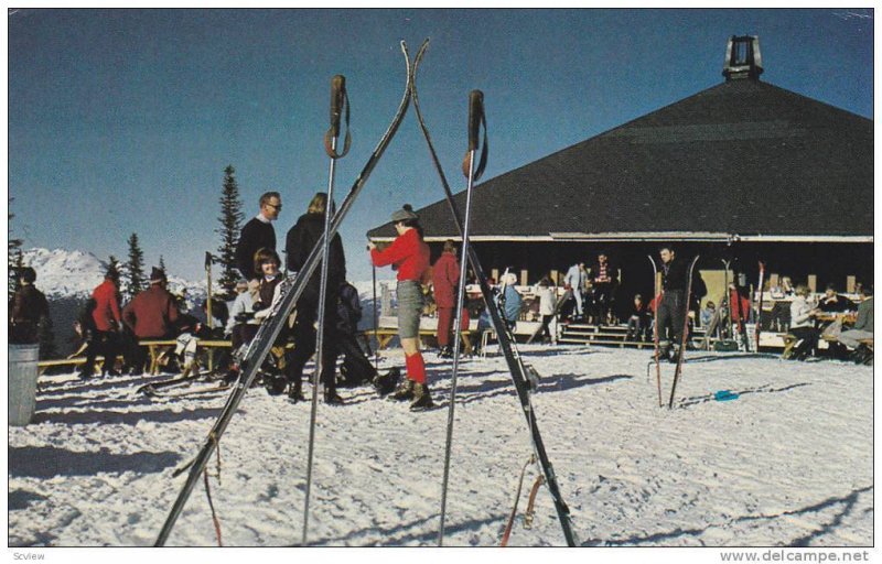 On The Garibaldi Hwy 99 at Alta Lake, Skiers, Whistler Mountain, British Colu...