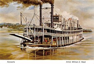 Kanawha River Steamship, Excursion Boat Painting Ferry Boat Ship 