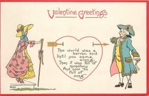 Postcard C-1910 Valentine greeting heart romance artist impression 23-88