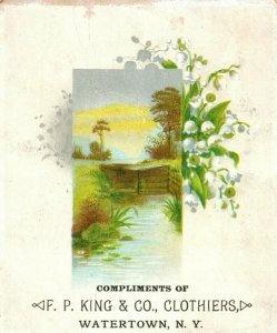 1870s-80s Stream Lilly Of The Valley F P King & Co Watertown, NY Trade Card F18