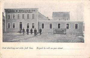 Sprague Co Men's Clothing Store Exterior Advertising Antique Postcard J77951