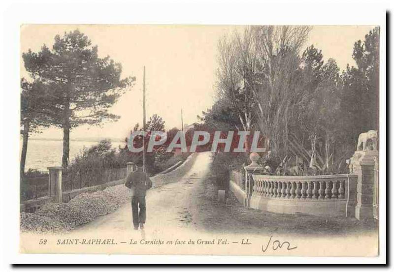 Saint Raphael Old Postcard The cornice opposite the large valley