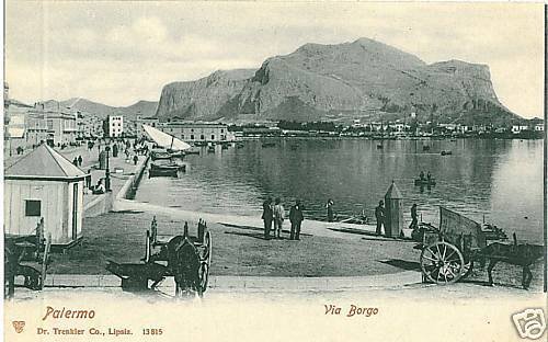 PA086 vintage postcard: PALERMO City - Sicily - Via BORGO-