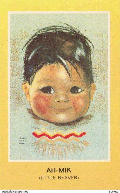 Indian Child , Ah-Mik , Little Beaver ; Artist Audrey Young Oppel , 50-60s