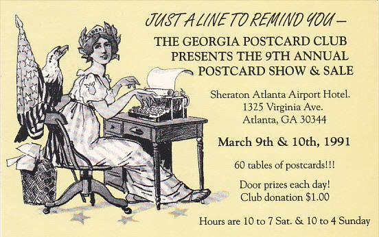 Georgia Postcard Club Postcard Show 1991 Atlanta Georgia