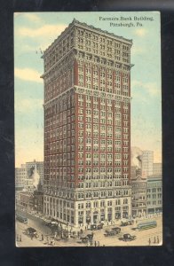 PITTSBURGH PENNSYLVANIA PA. FARMERS BANK BUILDING DOWNTOWN VINTAGE POSTCARD