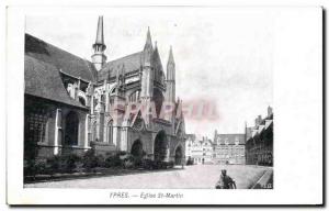 Old Postcard Ypres St. Martin's Church