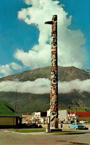 Canada Alberta Jasper The Totem Pole Near The Canadian National depot