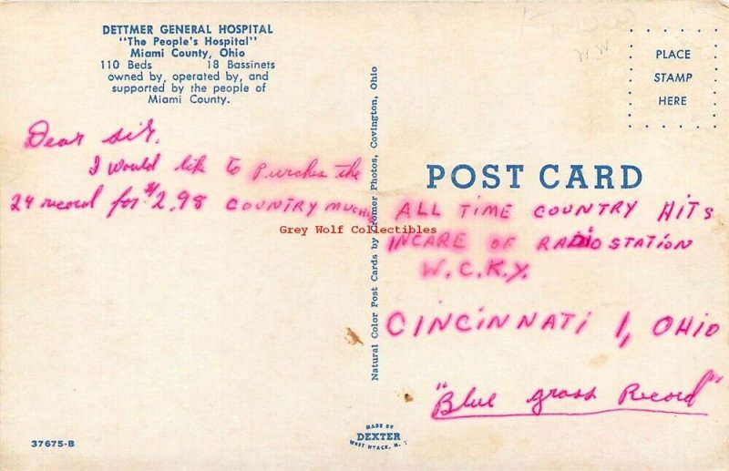 OH, Miami County, Ohio, Dettmer General Hospital. Dexter No. 37675-B