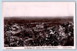 Hot Spring Arkansas AR Postcard RPPC Photo Looking East From West Mountain
