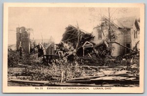 1924 Lorain, Ohio Tornado - Emmanuel Lutheran Church - Postcard