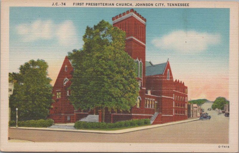 Postcard First Presbyterian Church Johnson City TN