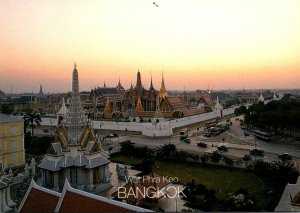 Thailand Bangkok Wat Phra Keo At Sunset