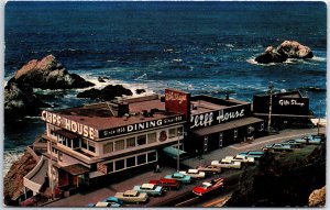 VINTAGE POSTCARD CLASSIC CARS PARKED AT THE CLIFF HOUSE AND SEAL ROX COMPLEX #1